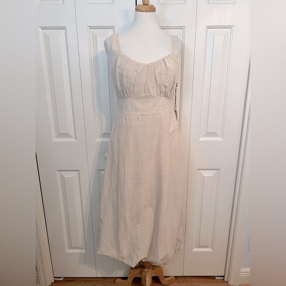 NWT Linen Tan Dress Size Medium